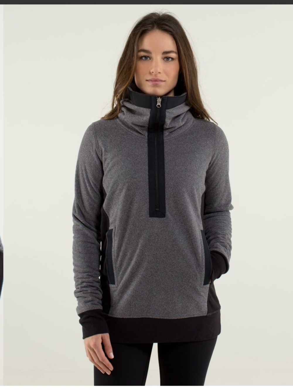LULULEMON Women's Grey Quarter Zip Fleece Sweater